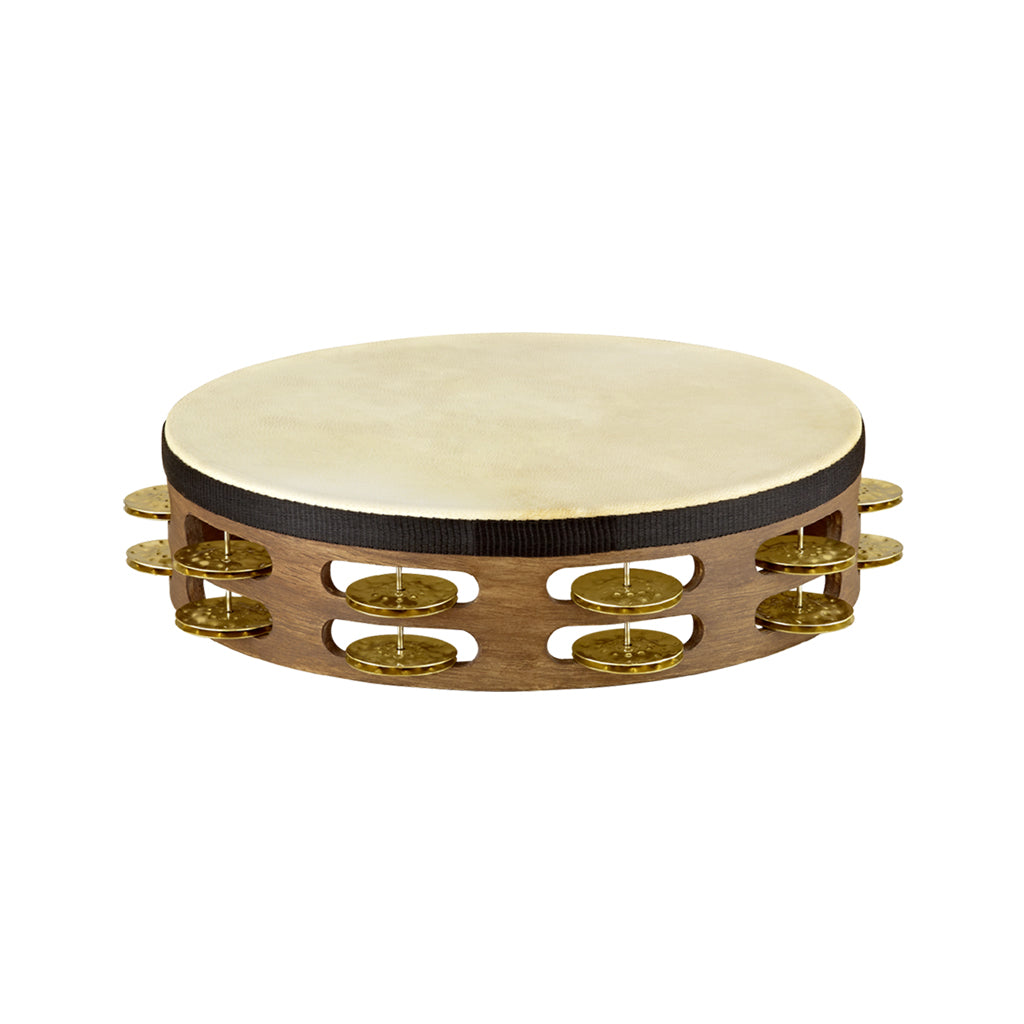 MEINL Percussion TAH2V-WB Vintage Wood Tambourine, 2 Rows, Walnut Brown