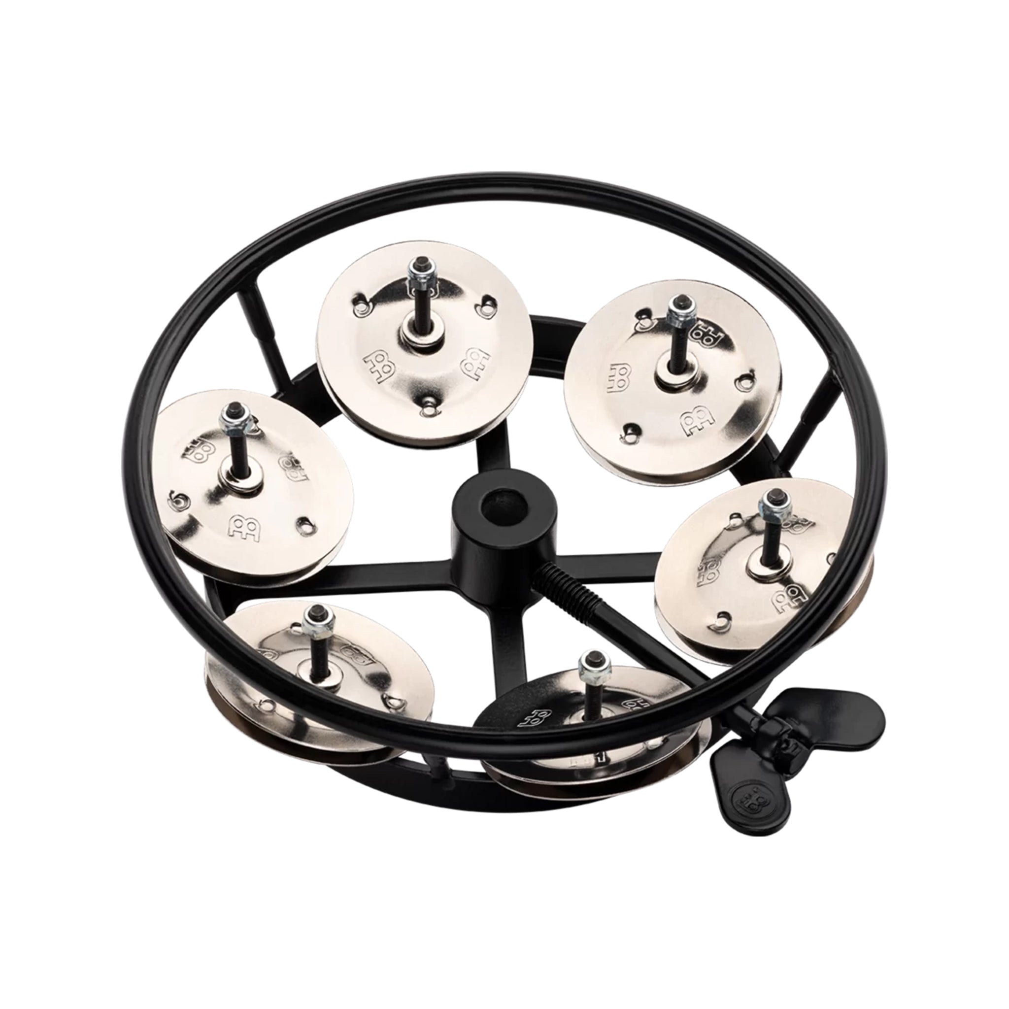 MEINL Percussion THH1BK Professional Series HiHat Tambourine, 1 Row, Steel