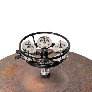 MEINL Percussion THH1BK Professional Series HiHat Tambourine, 1 Row, Steel