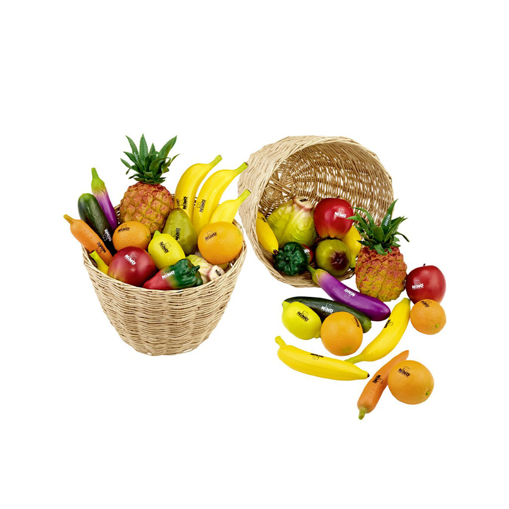 NINO Percussion VE36-NINO536 Fruit and Vegetable Assorted Shakers w/Basket