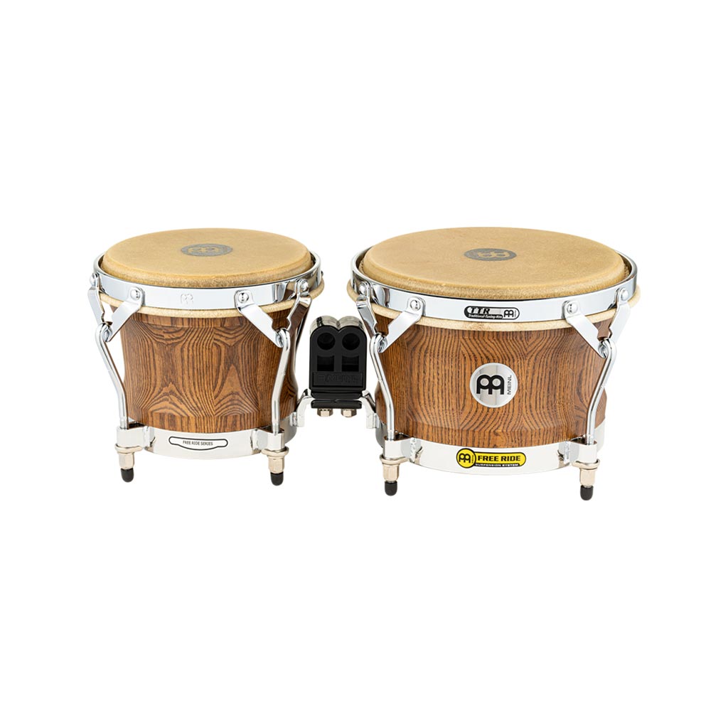 MEINL Percussion WB500ZFA-M 7+9inch Woodcraft Series Wood Bongo, Zebra Finished Ash