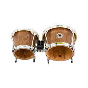 MEINL Percussion WB500ZFA-M 7+9inch Woodcraft Series Wood Bongo, Zebra Finished Ash