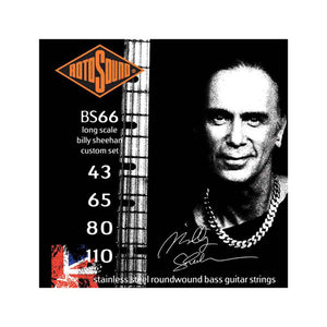 Rotosound BS66 Billy Sheehan Swing Bass Stainless Guitar Strings Custom Set, 43-110