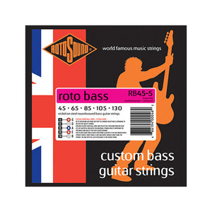 Rotosound RB45.5 Roto Bass 5 String Nickel Bass Guitar Strings Set, 45-130