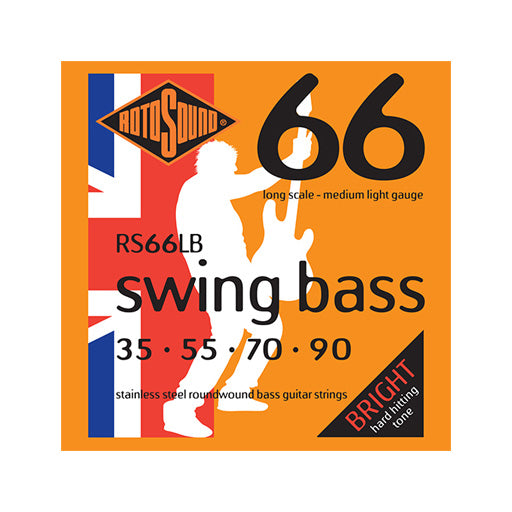 Rotosound RS66LB Swing Bass 4-String Stainless Guitar Strings Set, 35-90
