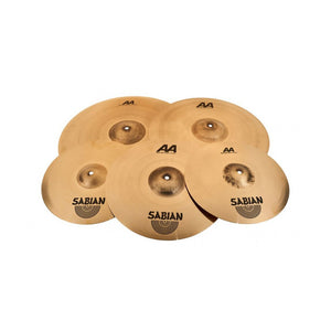 Sabian 2500572B AA Raw Bell Cymbal Set w/14in Hats, 16in Crash, 21in Ride, Free 18in Crash