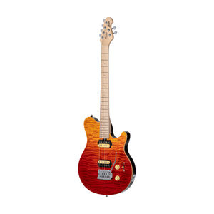 Sterling by Music Man AX3QM Axis Quilted Maple Electric Guitar, Spectrum Red