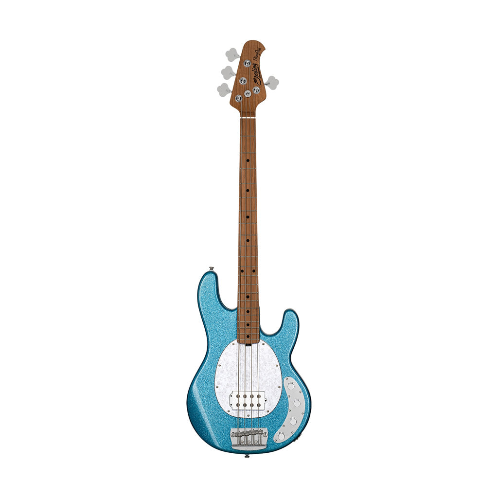 Sterling by Music Man Ray34 4-String Bass Guitar, Blue Sparkle