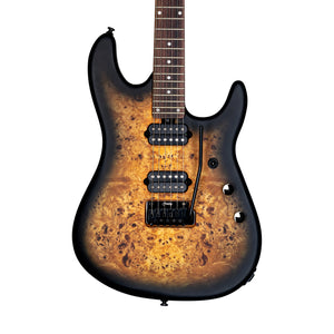 Sterling by Music Man Richardson Cutlass Signature 6-String Guitar, Natural Poplar Burl Burst