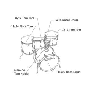 TAMA CL50RS-BAB Superstar Classic Maple 5-Piece Drum Shell Kit, Blue Lacquer Burst