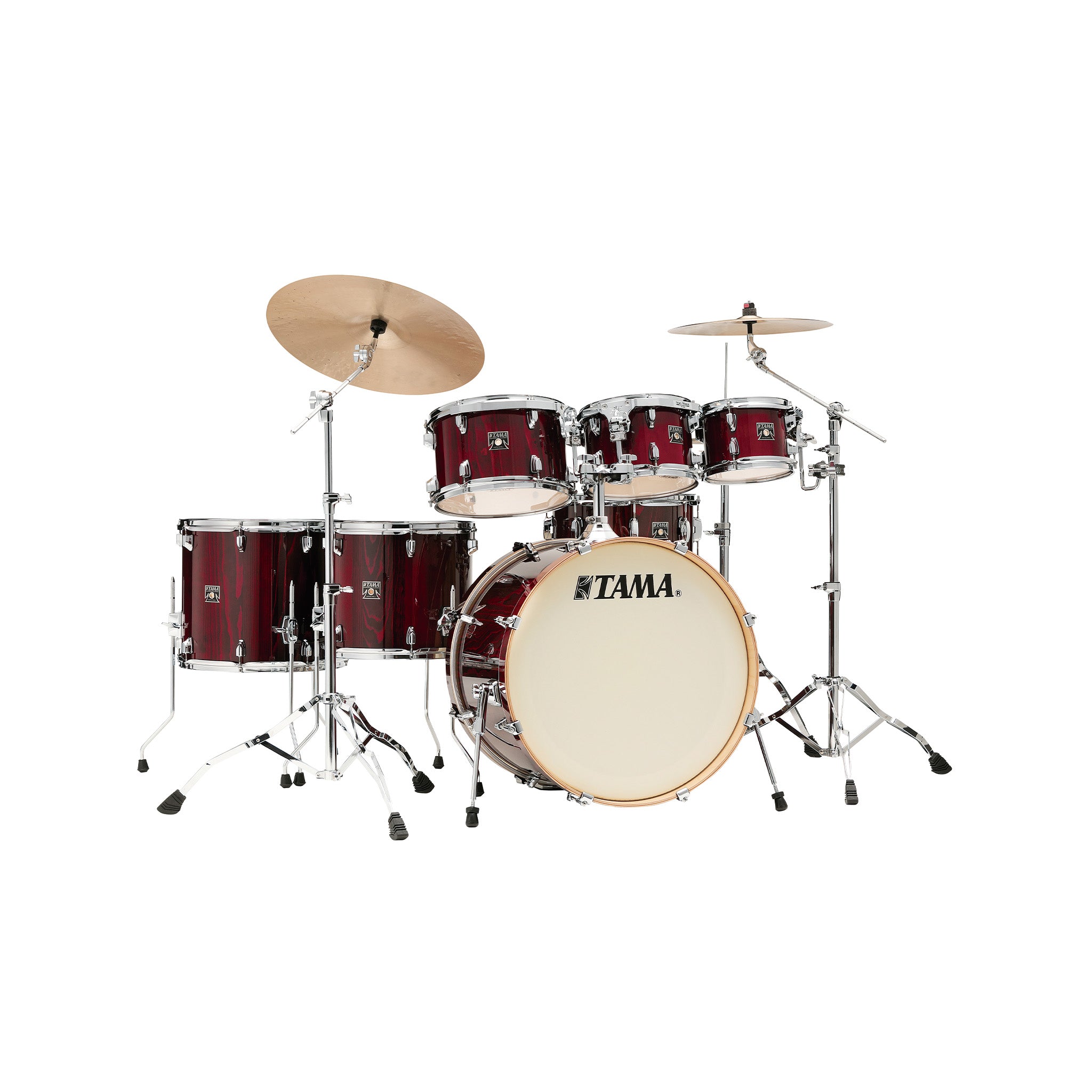 TAMA CL72RSP-GGP Superstar Classic Maple 7-Piece Drum Shell Kit, Gloss Garnet Lacebark Pine