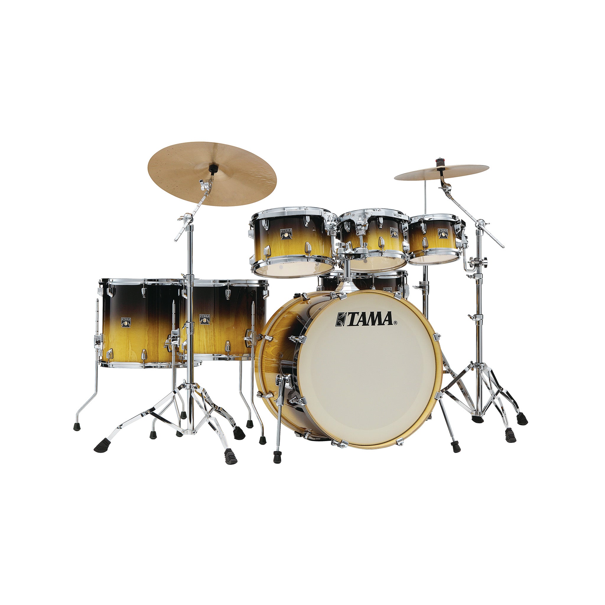 TAMA CL72RSP-GLP Superstar Classic Maple 7-Piece Drum Shell Kit, Gloss Lacebark Pine Fade