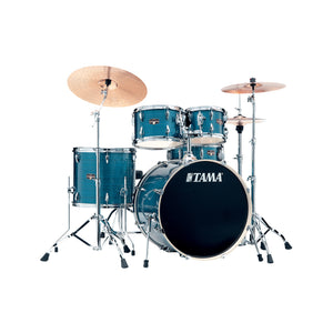 TAMA IP52H6W-HLB Imperialstar Drum 5-Piece Drum Kit w/Hardware+Throne, Hairline Blue