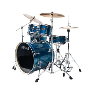 TAMA IP52H6W-HLB Imperialstar Drum 5-Piece Drum Kit w/Hardware+Throne, Hairline Blue