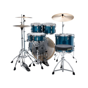 TAMA IP52H6W-HLB Imperialstar Drum 5-Piece Drum Kit w/Hardware+Throne, Hairline Blue