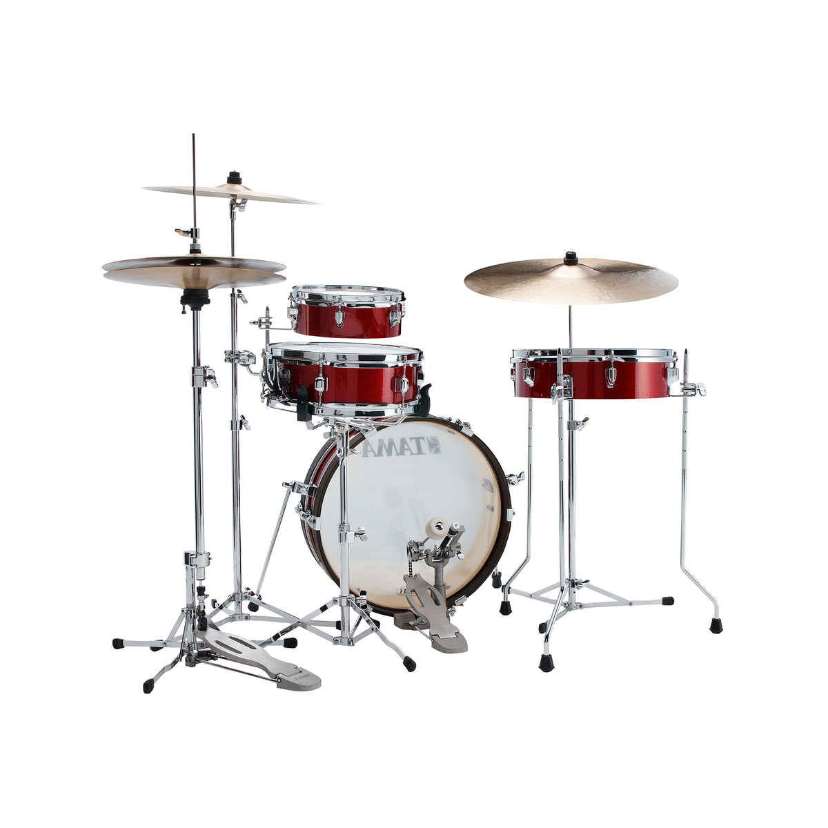 TAMA LJK48P-BRM Club-JAM Pancake 4-Piece Basic Drum Kit, Burnt Red