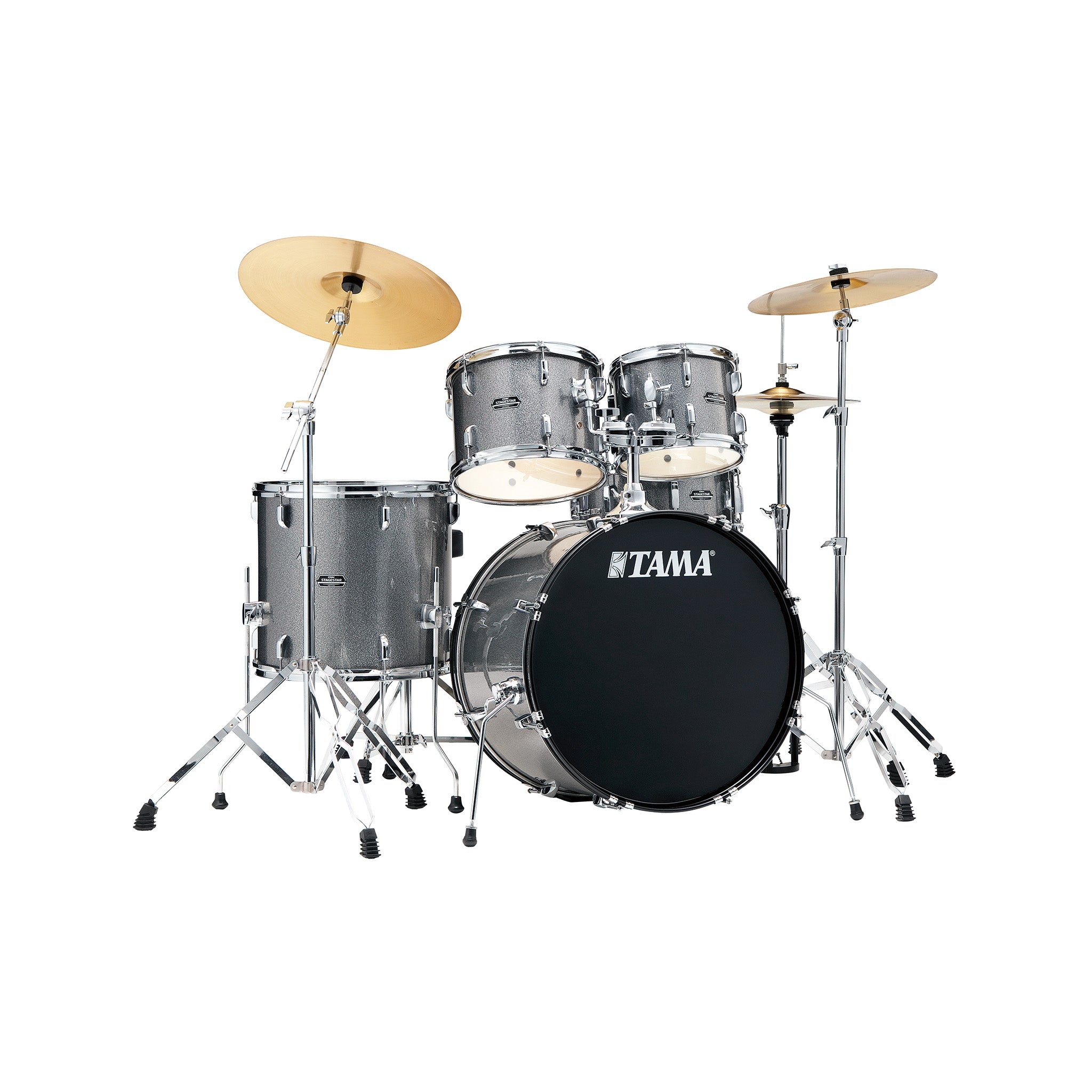 TAMA ST52H6-CSS Stagestar 5-Piece Drum Kit w/ Hardware+Throne, Cosmic Silver Sparkle