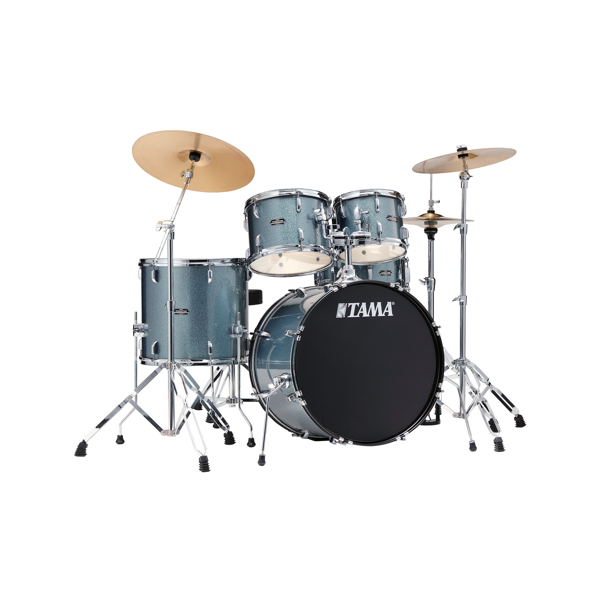 TAMA ST52H6C-SEM Stagestar 5-Piece Drum Kit w/ Hardware+Throne+Cymbals, Sea Blue Mist