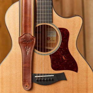 Taylor Century 2.5Inch Guitar Strap, Medium Brown/Butterscotch/Black Leather