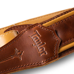 Taylor Nouveau Leather Guitar Strap, Med Brown