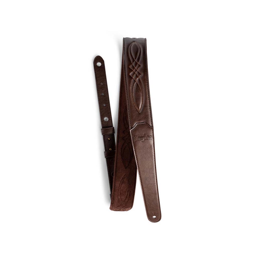 Taylor 2" Vegan Leather Guitar Strap, Chocolate Brown