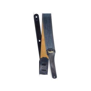 Taylor Blue Denim 2" Guitar Strap, Gold Logo