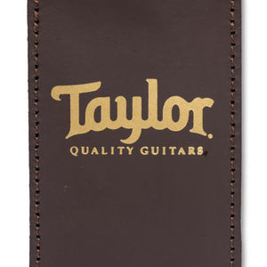 Taylor Leather Luggage Tag, Chocolate Brown w/Gold Logo