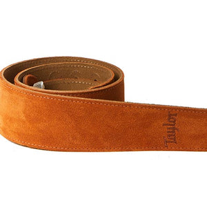 Taylor Leather Guitar Strap w/Embroidered Suede, Honey, 2.5inch