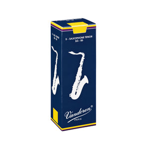Vandoren Traditional Tenor Saxophone Reeds, Strength 2.5, Box of 5