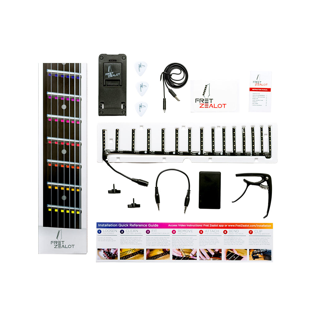 Fret Zealot LED Guitar Learning Accessory, Regular 25.5" Guitar Scale Length